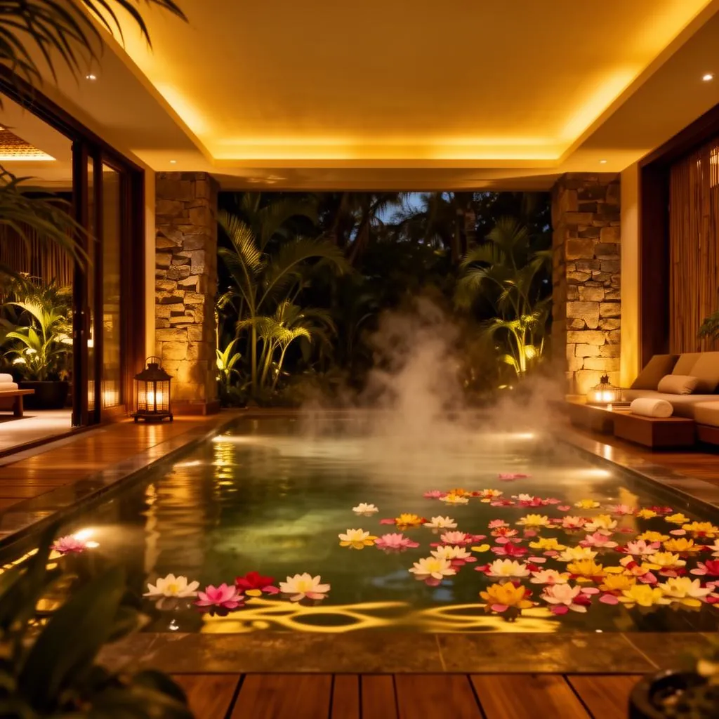 Luxury spa relaxation pool at Meditative Spa